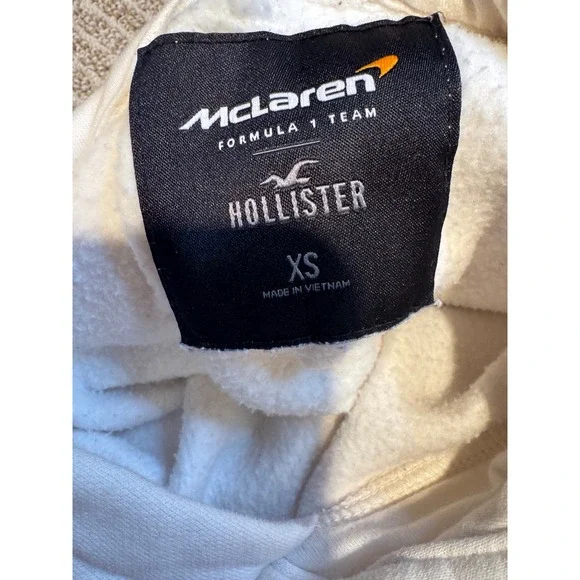 Hollister McLaren Formula 1 Team Hoodie White MCL60 2023 Graphic Mens XS - Picture 3 of 8